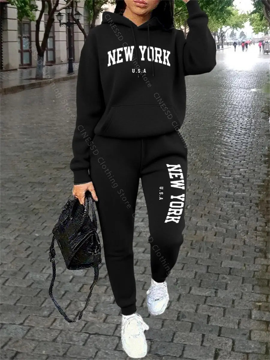 New York Two-Piece Sweatsuit Hoodie & Pants