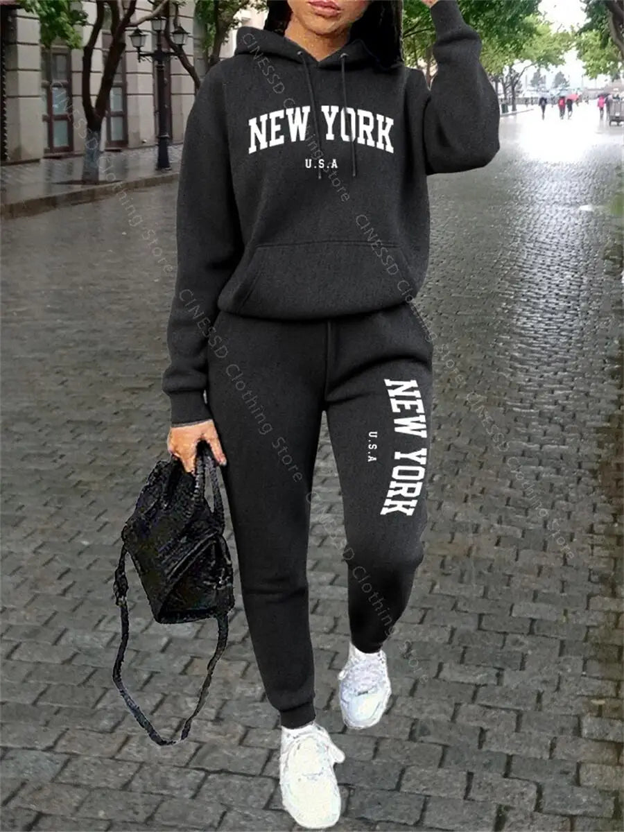 New York Two-Piece Sweatsuit Hoodie & Pants