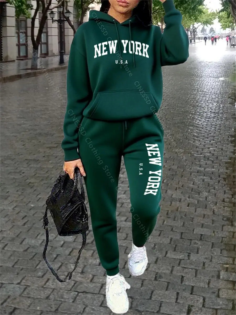 New York Two-Piece Sweatsuit Hoodie & Pants