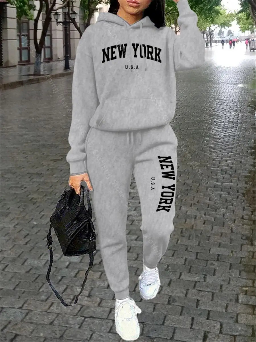 New York Two-Piece Sweatsuit Hoodie & Pants